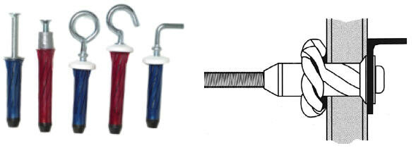 rosett blauw m5 haak 3-18mm plaatdikte boord. 10mm, 25 stuks