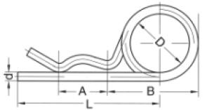 beta-pen dubbel din11024 geel verzinkt 8mm, 25 stuks