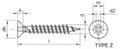 colorschroef pzd 4.5x45 verzinkt 2.5mm kopboring, 200 stuks