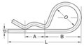 beta-pen enkel ~din11024 geel verzinkt 7mm, 25 stuks