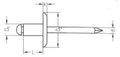 rivet plk alu/st grote kop 12 4.0x14 klemb. 9.0-10.5 mm, 500 stuks