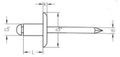 rivet plk alu/st grote kop 16 4.8x10 klemb. 4.5-6.0 mm, 250 stuks