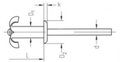 rivet plk alu/st star 4.0x10 klemb. 1.5-5.0 mm, 500 stuks