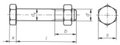 zeskantbout din601/555 4.6 verzinkt m6x20, 200 stuks