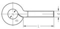 schroefoog metrische draad verzinkt m3x10x6, 100 stuks