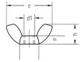 vleugelmoer am.model rvs a2 m3, 50 stuks